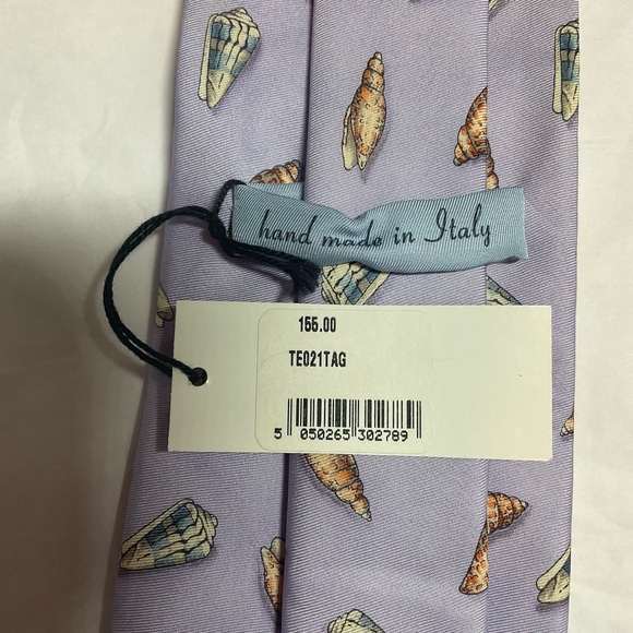 Dunhill Silk Tie - Lavender with seashells - Picture 3 of 3